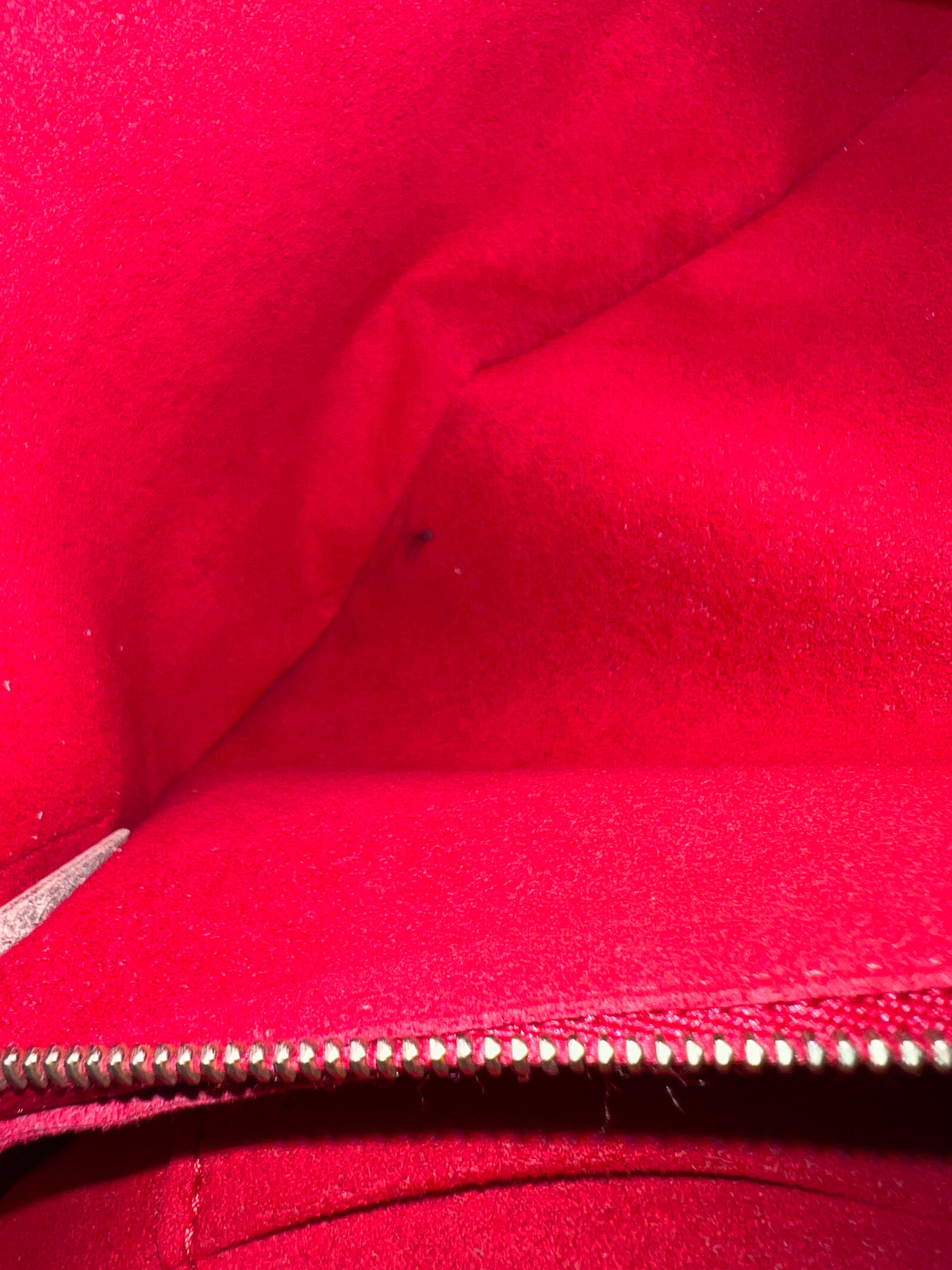 Louis Vuitton Monogram Canvas and Monogram Empreinte Double V Shoulder Bag in Cherry Berry / Ruby