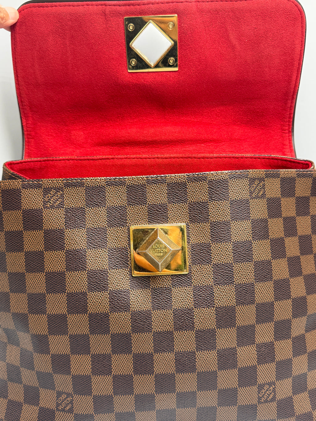 Product Title Louis Vuitton Vintage Bergamo MM in Damier Ébène Canvas