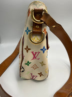 Louis Vuitton x Takashi Murakami Vintage Monogram Multicolore Hudson GM in Blanc