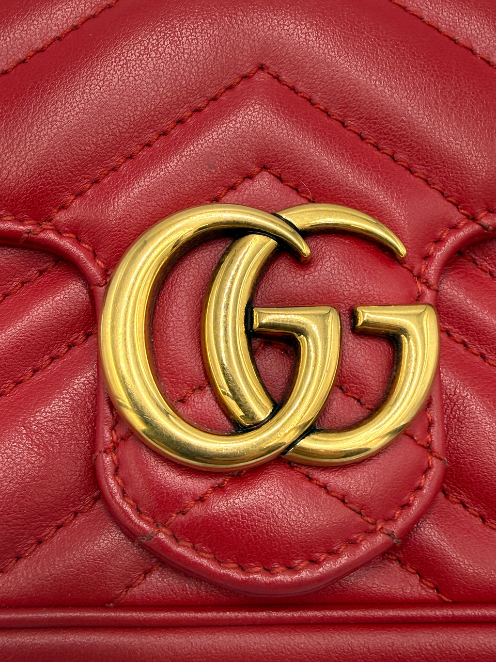 Gucci GG Marmont Super Mini Bag - Red Matelassé Leather