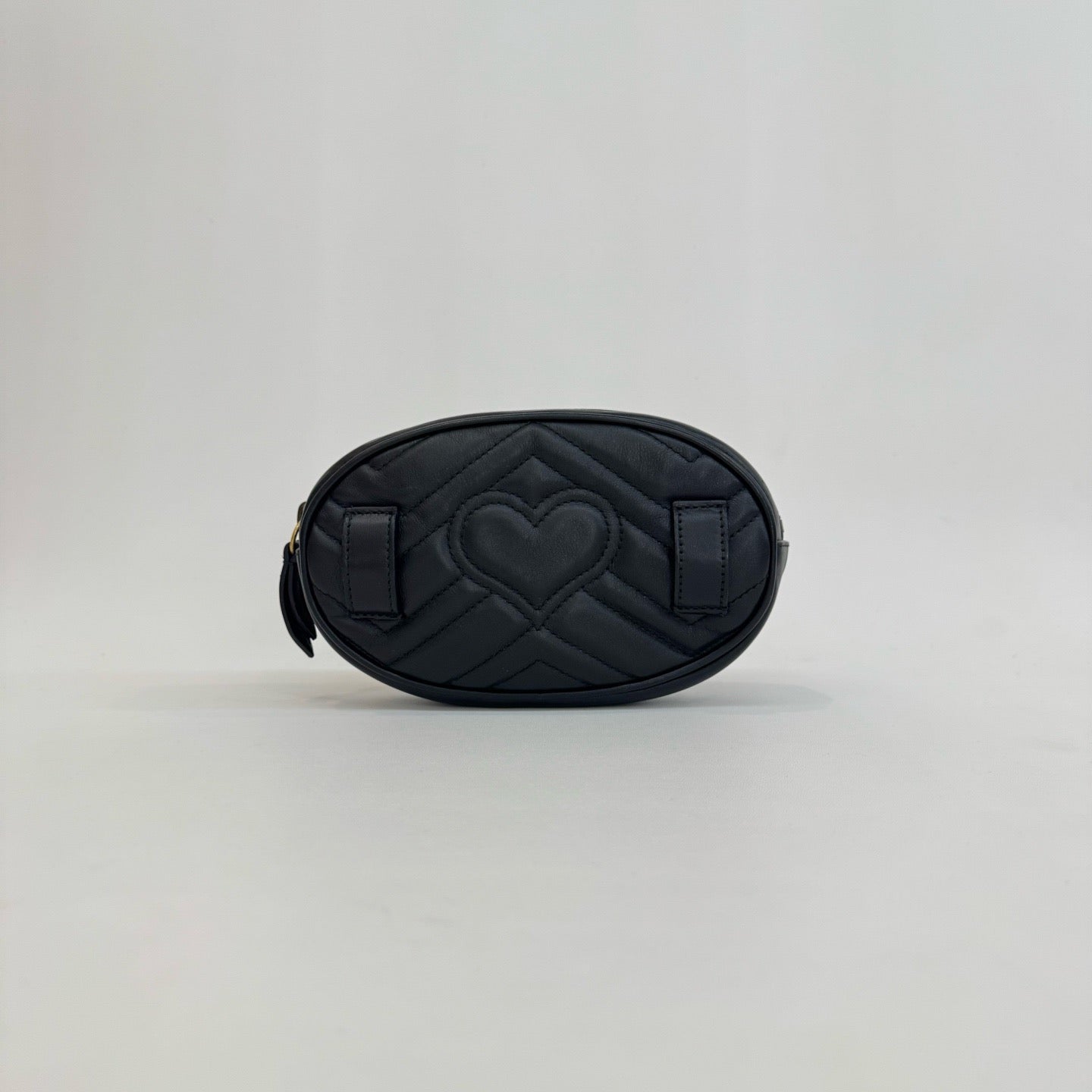 Black quilted belt bag with heart design waist bag gucci 