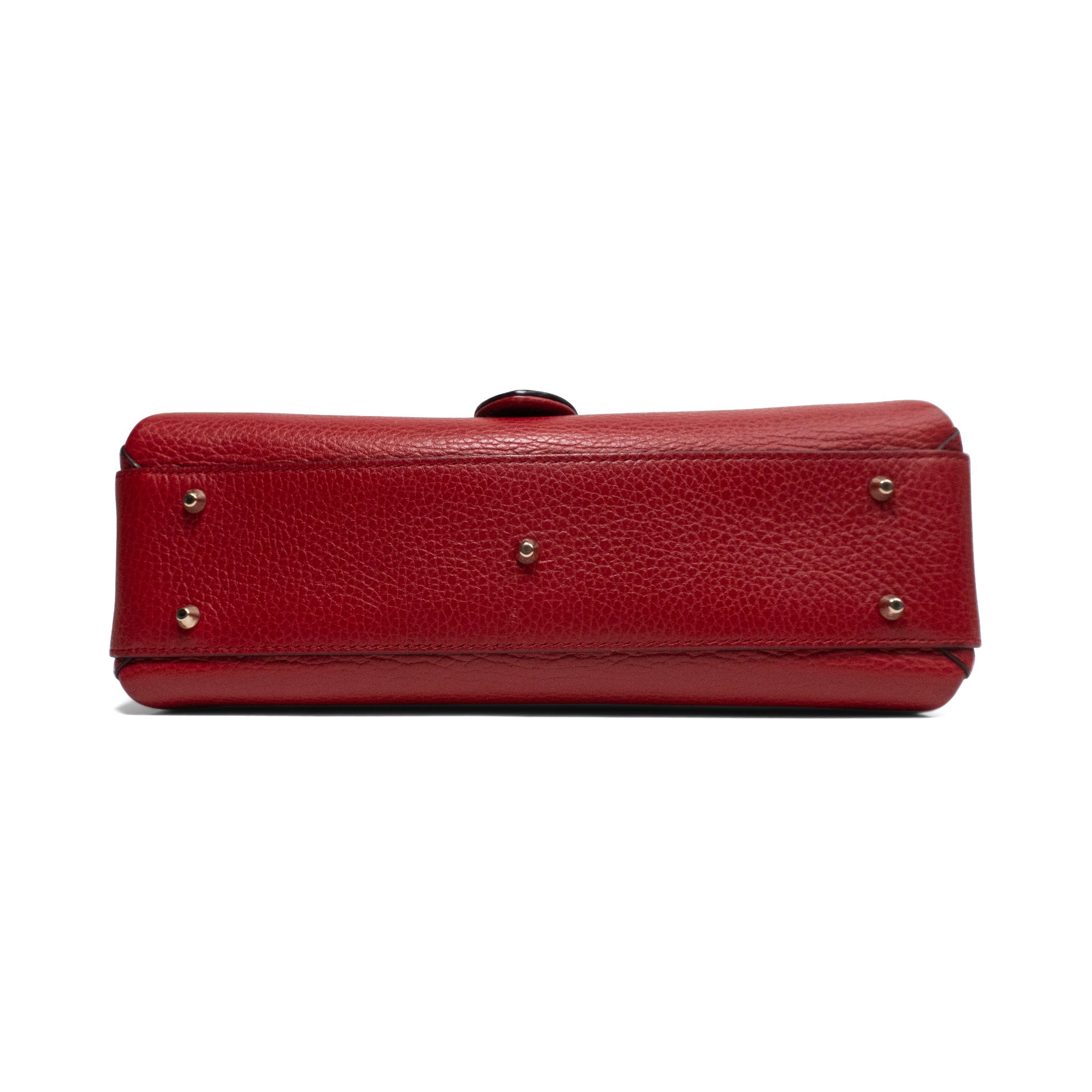 Gucci Interlocking G Medium Top Handle Shoulder Bag in Red Dollar Calfskin