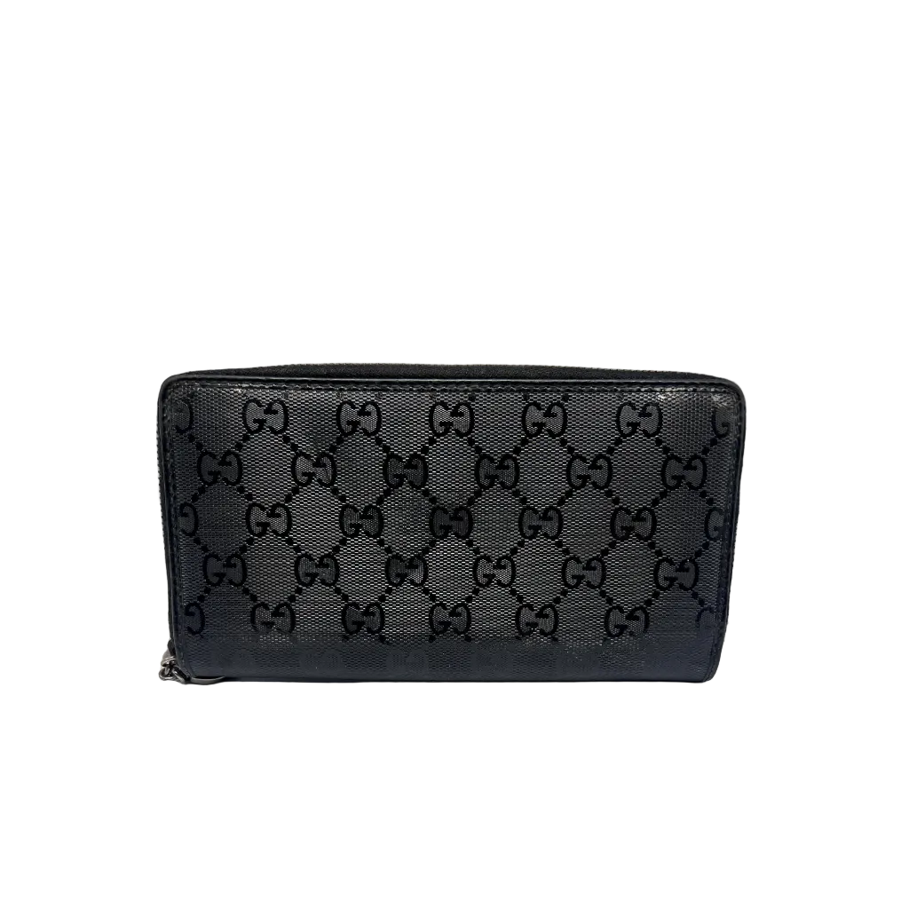 Gucci Guccissima Zip Around Wallet Black Leather
