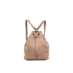 Beige backpack on a white background