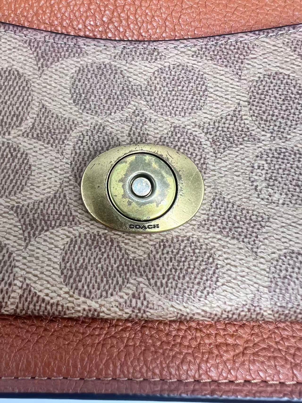 Coach Tabby Shoulder Bag 26 in Brown Polished Pebble Leather