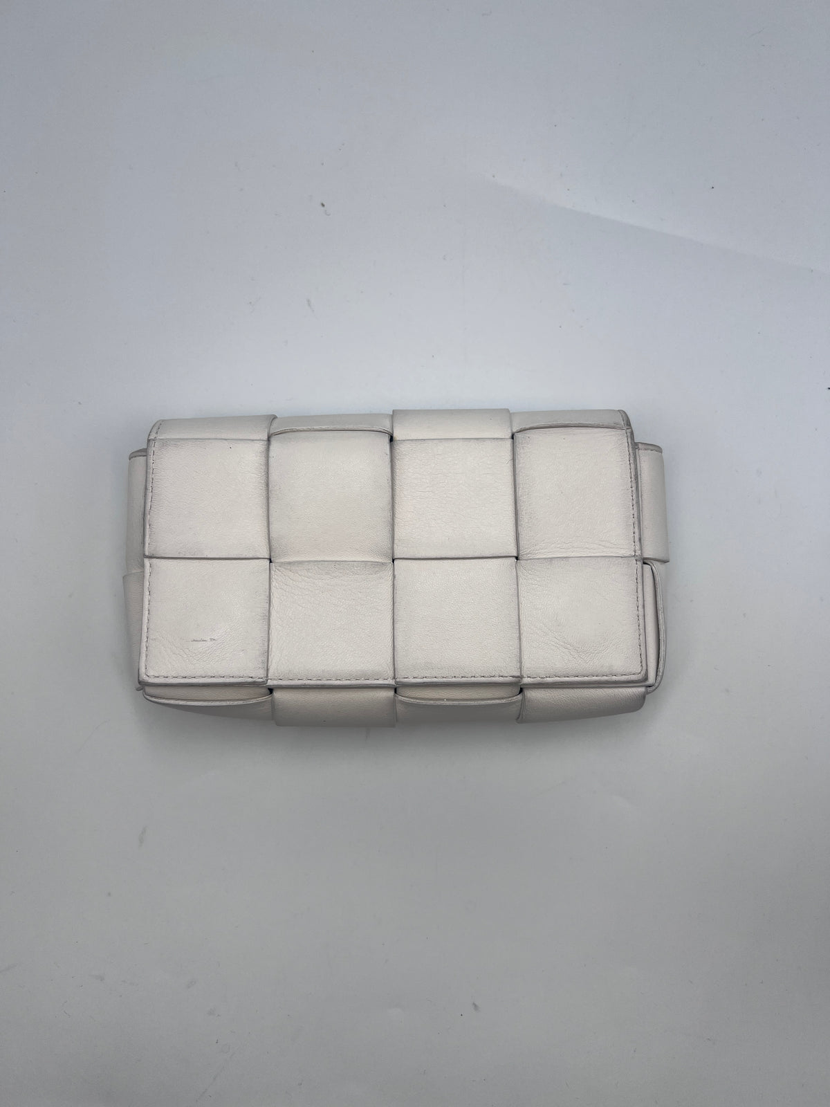 Bottega Veneta Cassette Intrecciato Leather Bag Chalk