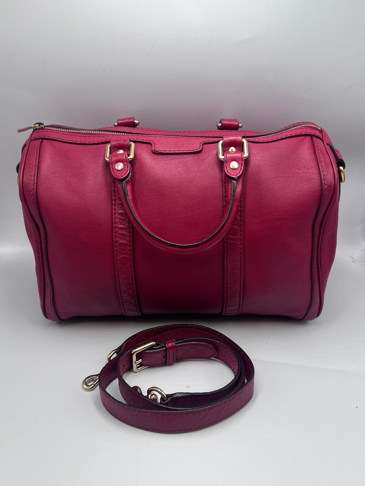 Gucci  Leather Medium Boston Bag