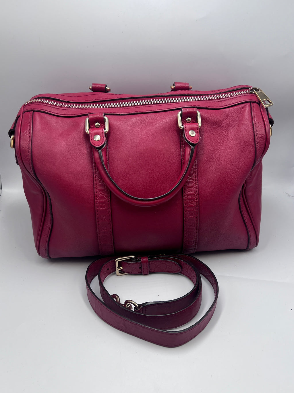 Gucci  Leather Medium Boston Bag