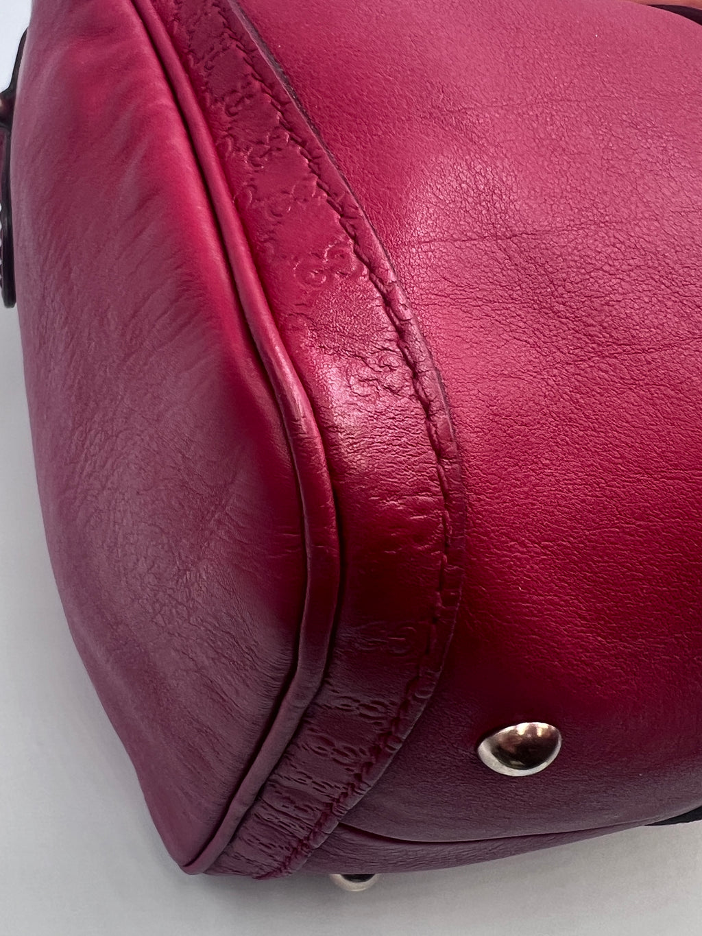 Gucci  Leather Medium Boston Bag