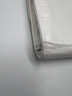 Chanel Icon Embossed White Lambskin Flap Long Wallet