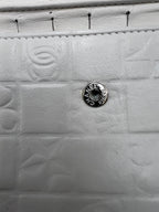 Chanel Icon Embossed White Lambskin Flap Long Wallet