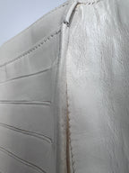 Chanel Icon Embossed White Lambskin Flap Long Wallet