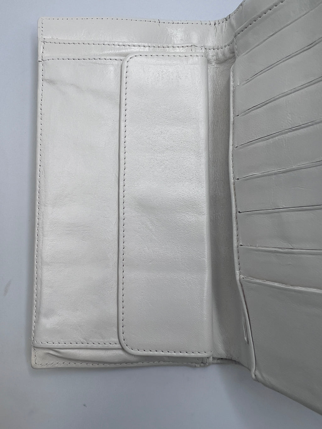 Chanel Icon Embossed White Lambskin Flap Long Wallet