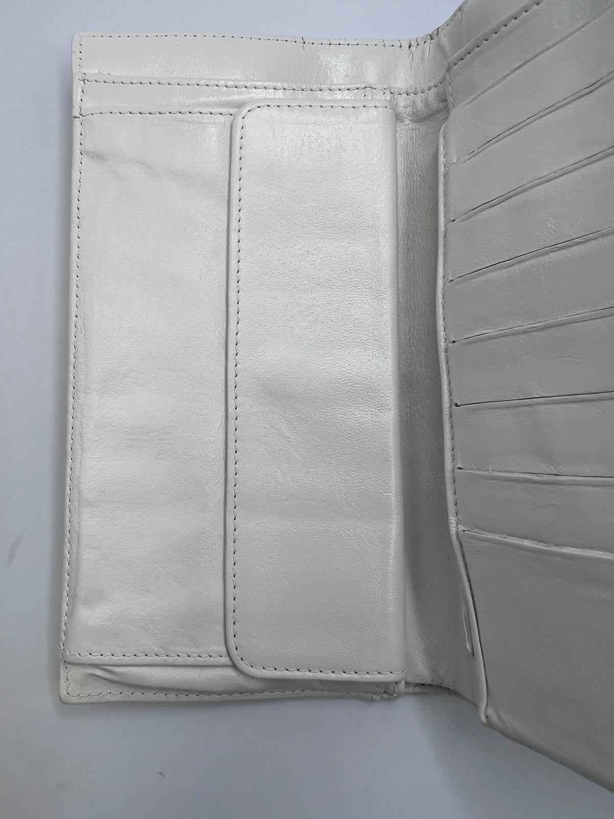 Chanel Icon Embossed White Lambskin Flap Long Wallet