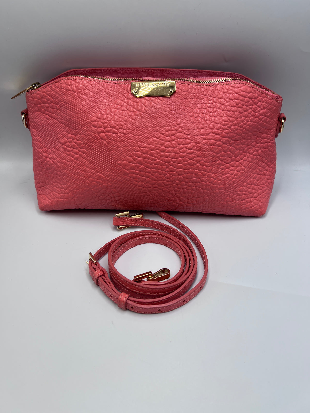 Burberry Grained Leather Logo Plaque Shoulder Bag