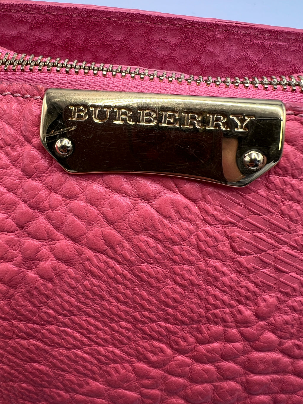 Burberry Grained Leather Logo Plaque Shoulder Bag