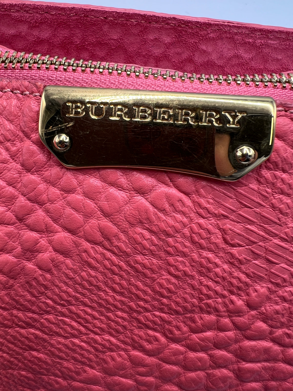 Burberry Grained Leather Logo Plaque Shoulder Bag