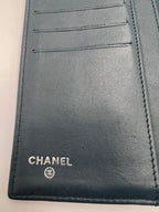 Chanel Classic Quilted Lambskin Flap Long Wallet Navy Blue