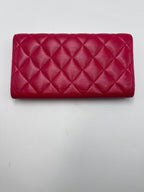 Chanel Classic Quilted Lambskin Flap Long Wallet Red