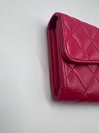 Chanel Classic Quilted Lambskin Flap Long Wallet Red