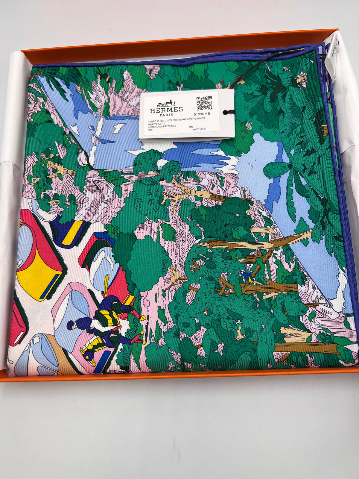 Hermès Hermès on the Beach Silk Scarf Carré 90