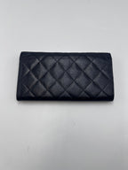 Chanel Camellia Embossed Quilted Leather Flap Long Wallet