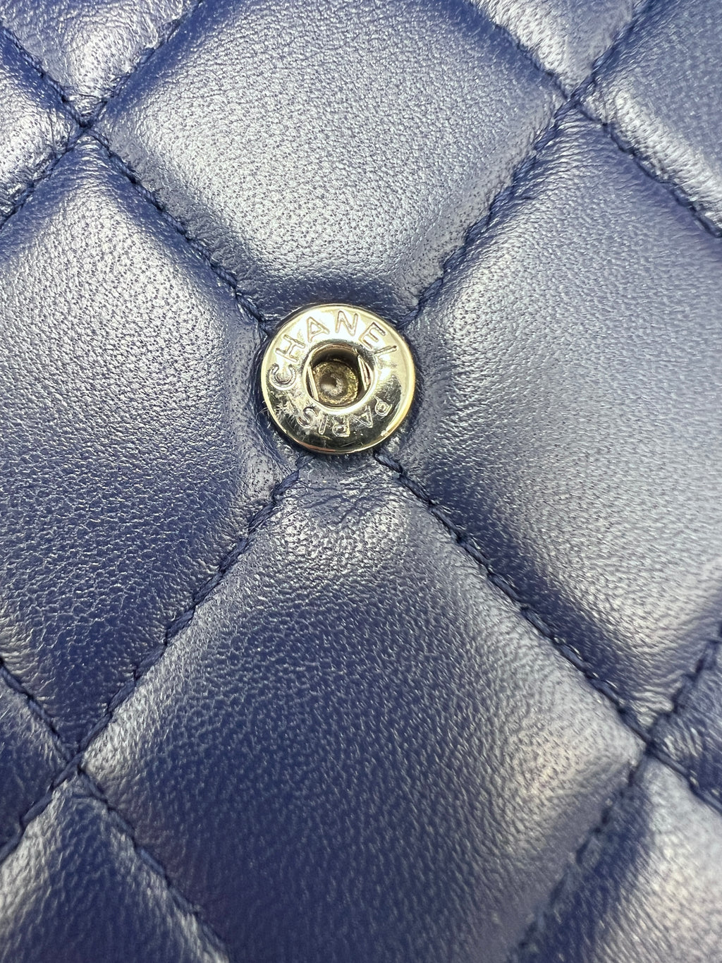 Chanel Boy Chanel Quilted Leather Flap Long Wallet Navy Blue