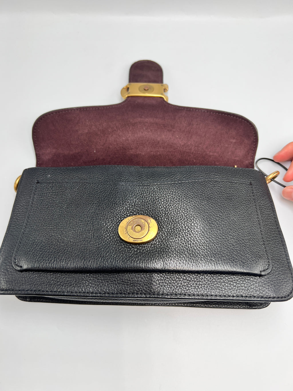 Coach Black Leather tabby 26 shoulder bag