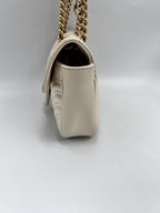 Gucci GG Marmont Matelassé Small Shoulder Bag in White Leather (22cm)
