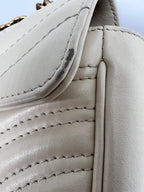 Gucci GG Marmont Matelassé Small Shoulder Bag in White Leather (22cm)