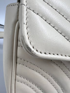 Gucci GG Marmont Matelassé Small Shoulder Bag in White Leather (22cm)