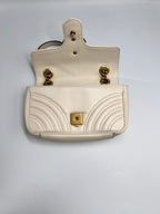 Gucci GG Marmont Matelassé Small Shoulder Bag in White Leather (22cm)