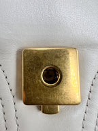 Gucci GG Marmont Matelassé Small Shoulder Bag in White Leather (22cm)