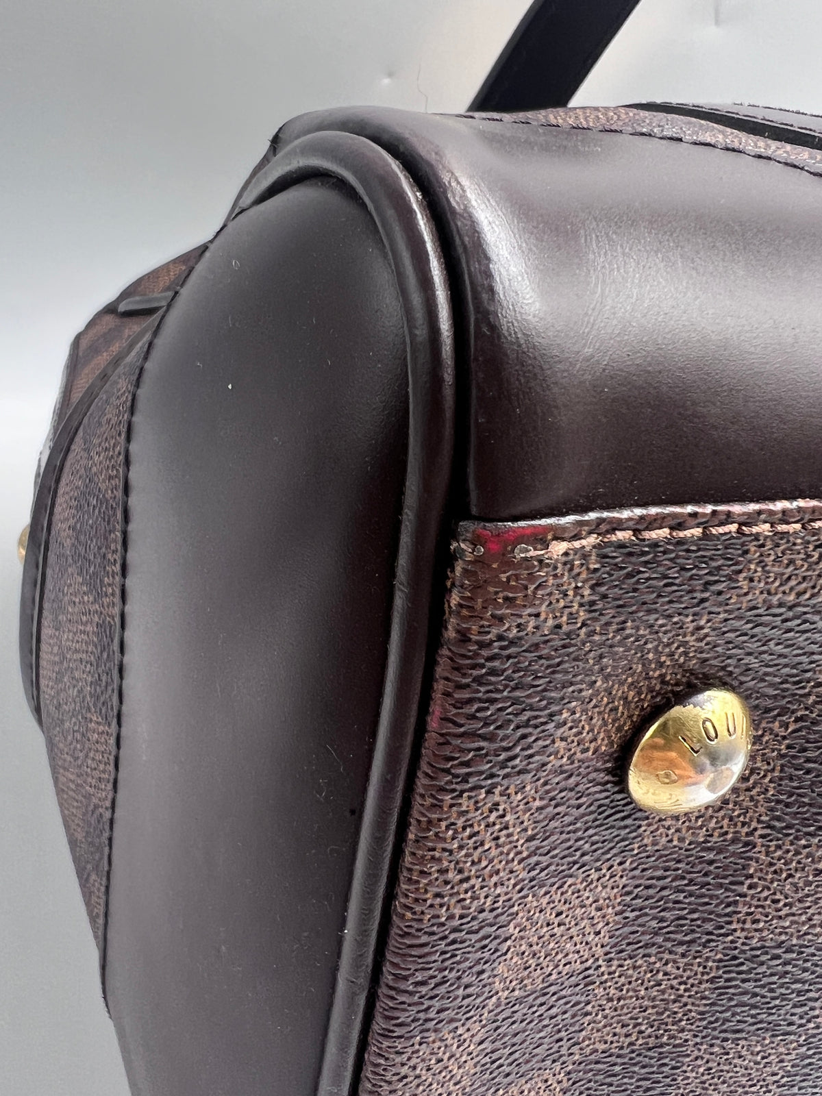 Louis Vuitton Damier Ebene Berkeley Bag (2009) with Gold Inventeur Plaque | Designer Resale