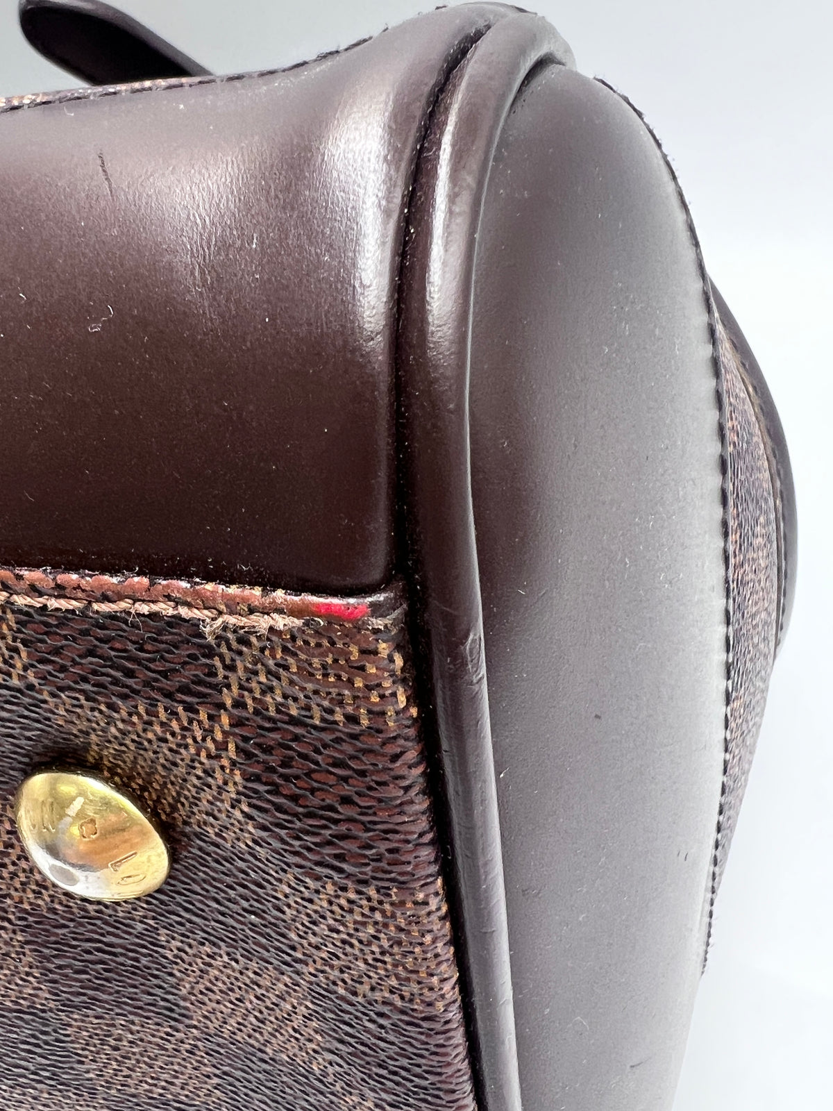 Louis Vuitton Damier Ebene Berkeley Bag (2009) with Gold Inventeur Plaque | Designer Resale