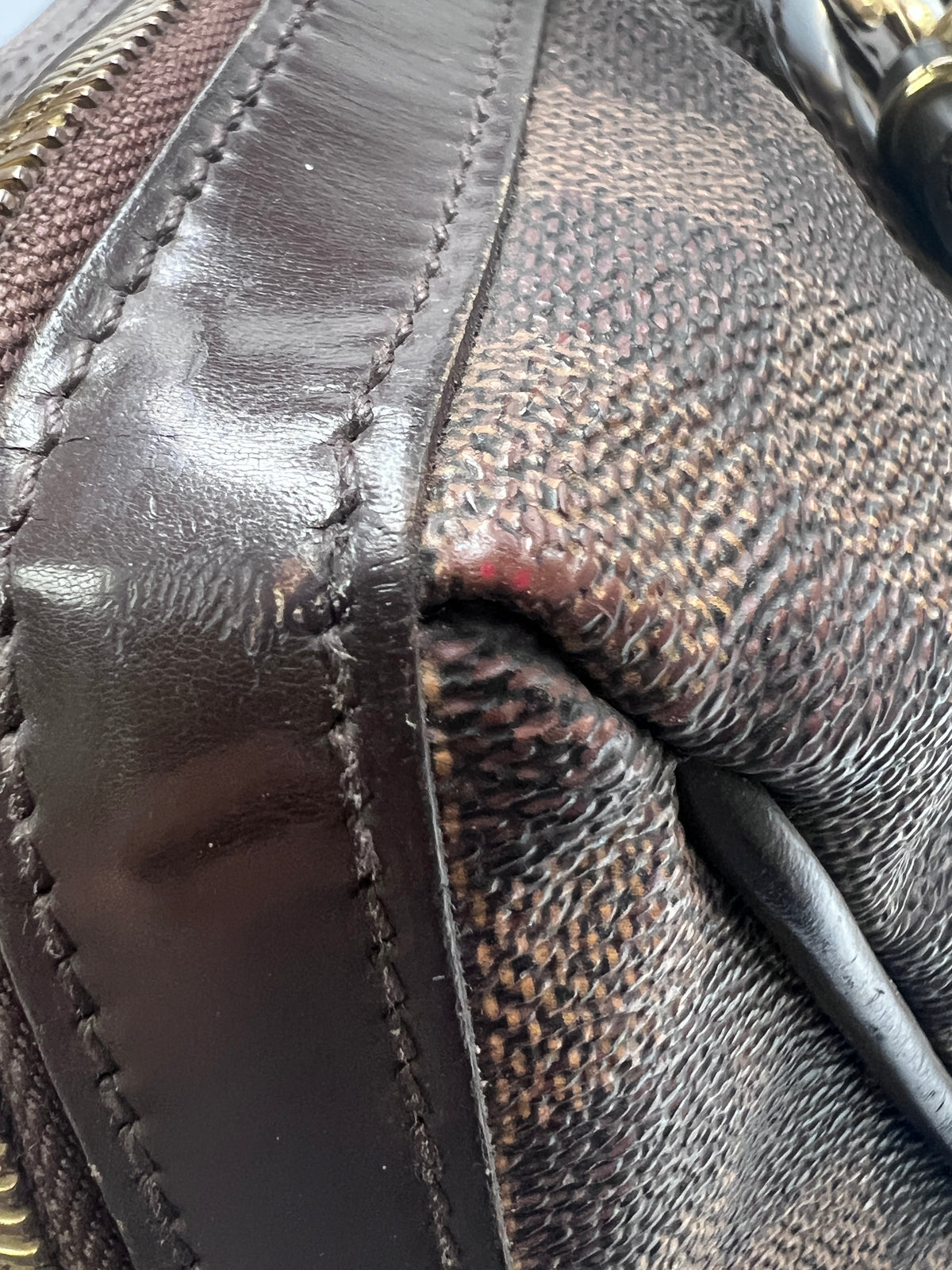 Louis Vuitton Damier Ebene Berkeley Bag (2009) with Gold Inventeur Plaque | Designer Resale