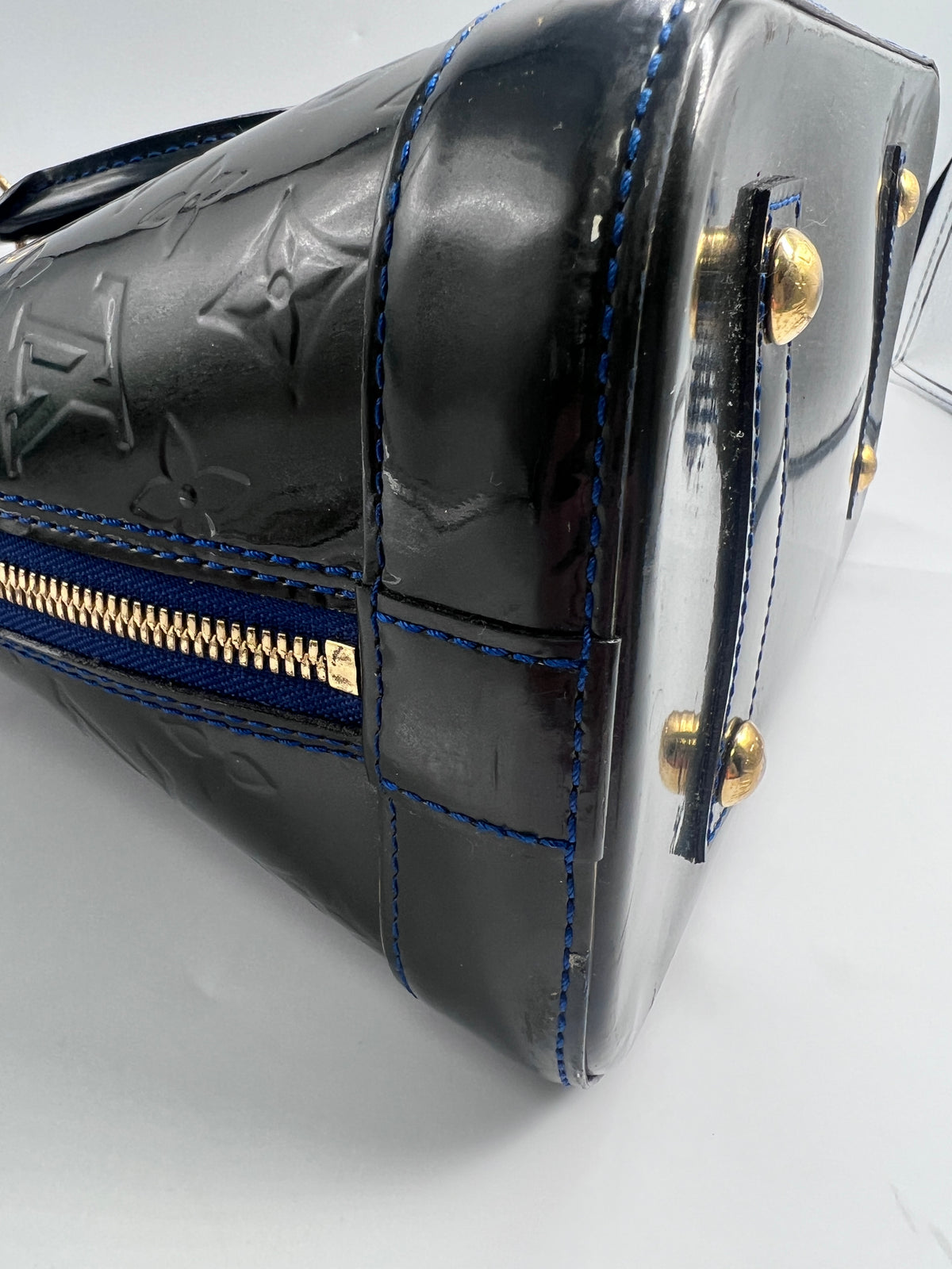 Louis Vuitton Monogram Vernis Alma PM Bag in Dark Navy Blue | Designer Resale