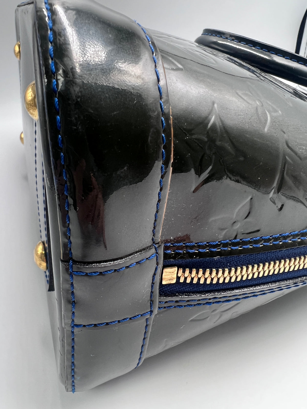 Louis Vuitton Monogram Vernis Alma PM Bag in Dark Navy Blue | Designer Resale