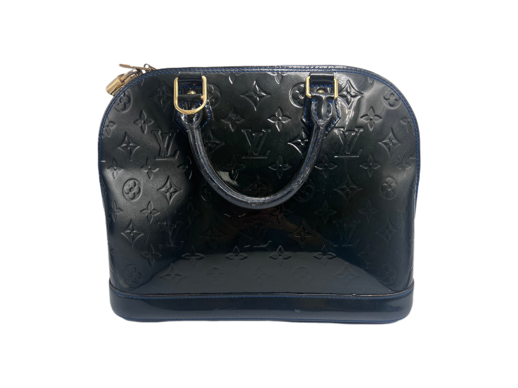 Louis Vuitton Monogram Vernis Alma PM Bag in Dark Navy Blue | Designer Resale