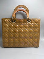Christian Dior Large Lady Dior Patent Leather Bag