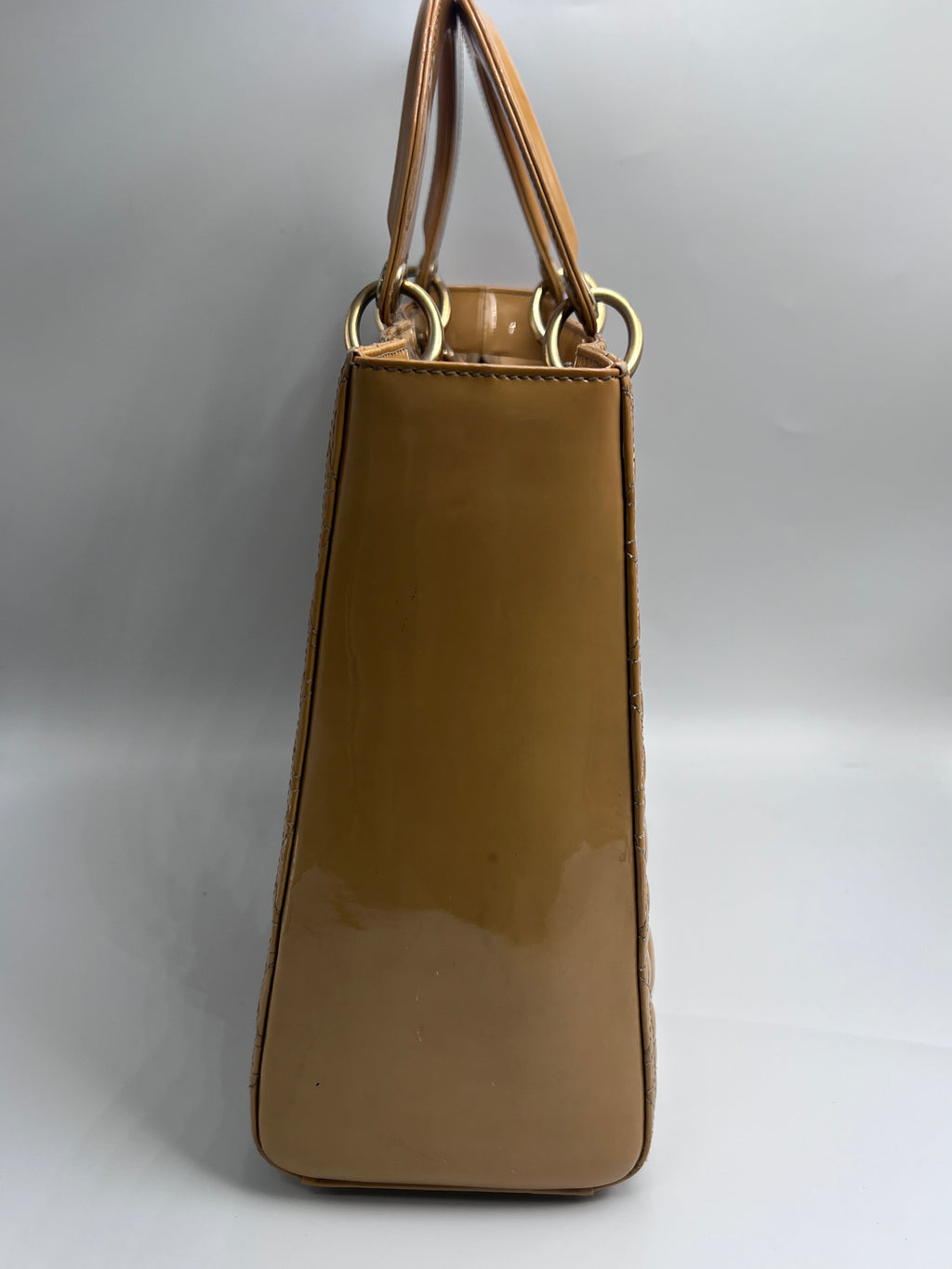 Christian Dior Large Lady Dior Patent Leather Bag
