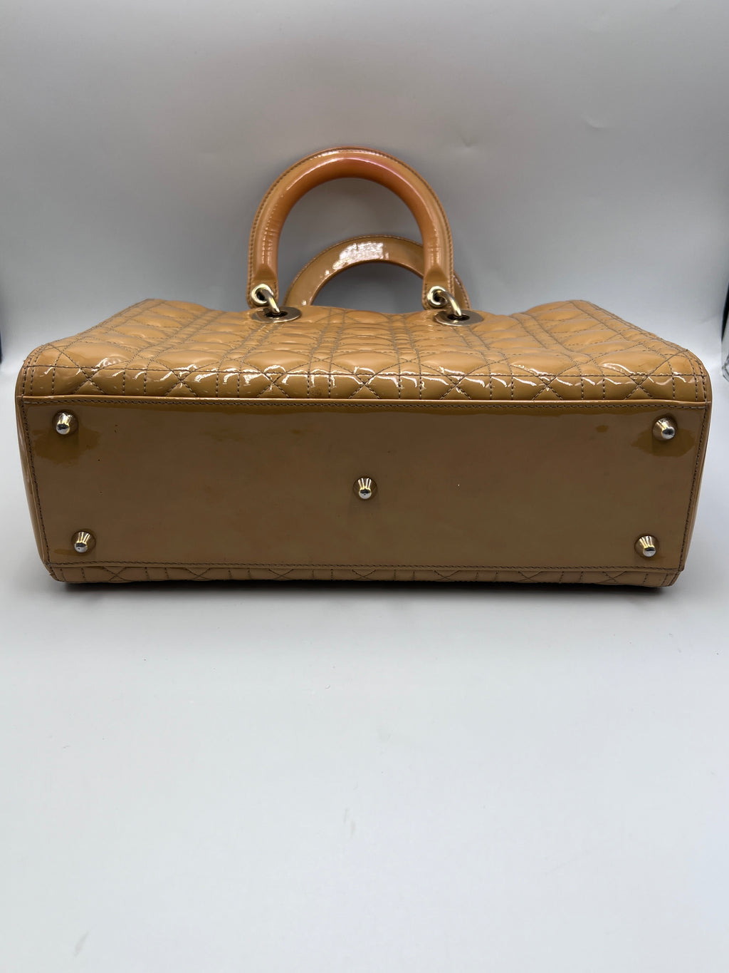 Christian Dior Large Lady Dior Patent Leather Bag