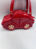 Braccialini Novelty Red Car Shaped Crossbody Top Handle Bag