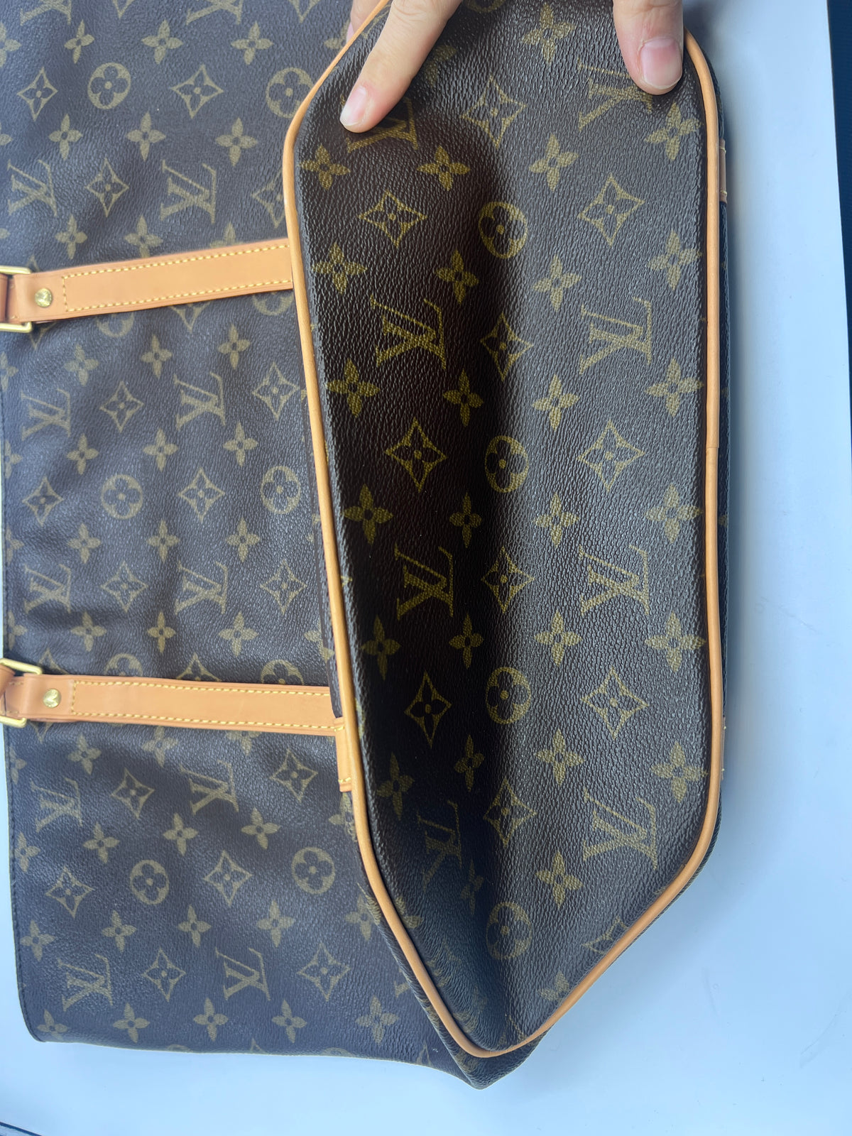 Louis Vuitton Monogram Sac Shopping Tote Bag in Brown Canvas with Vachetta Leather | Designer Resale