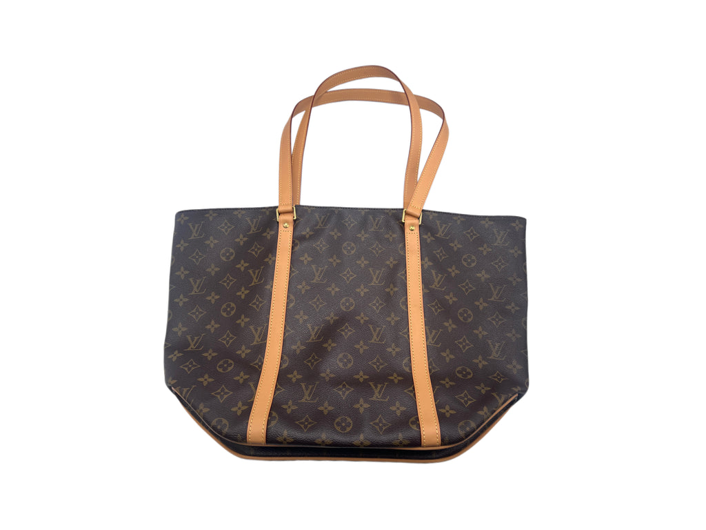Louis Vuitton Monogram Sac Shopping Tote Bag in Brown Canvas with Vachetta Leather | Designer Resale