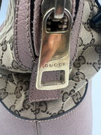 Gucci GG Supreme Canvas Saleya Large Tote Bag in Beige and Pink Leather | Designer Resale