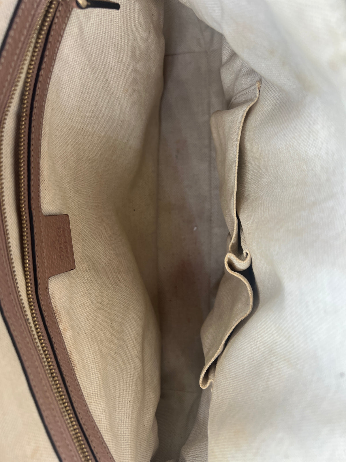 Gucci GG Supreme Canvas Saleya Large Tote Bag in Beige and Pink Leather | Designer Resale