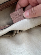 Gucci GG Supreme Canvas Saleya Large Tote Bag in Beige and Pink Leather | Designer Resale