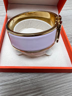 Hermès Clic Clac H Bracelet PM in Pale Pink Enamel with Gold-Plated Hardware