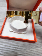 Hermès Clic Clac H Bracelet PM in Pale Pink Enamel with Gold-Plated Hardware